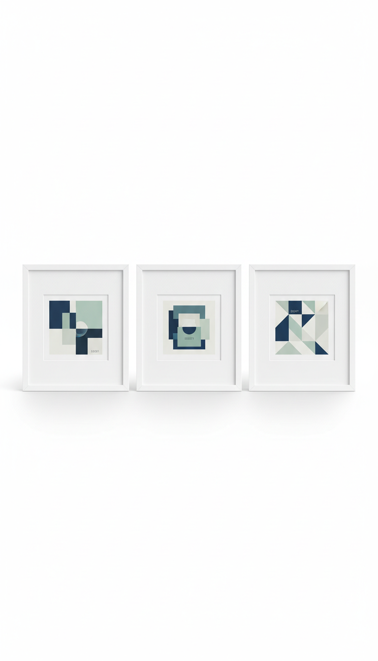 Geometric Polaroid Photo Trio With Matching Frames